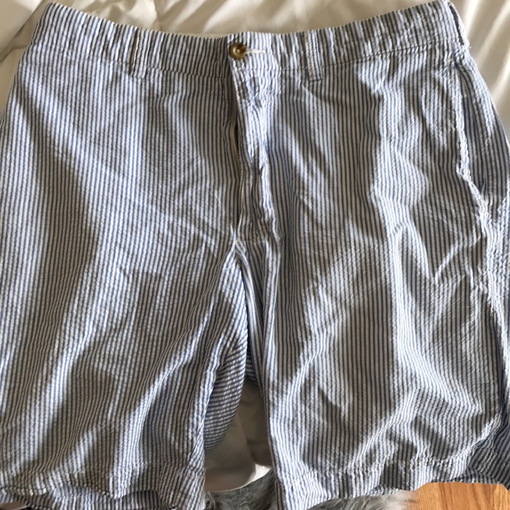 Blue Seersucker shorts